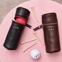 Personalised Leather Three Golf Ball Holder With Belt Loop, thumbnail 1 of 8