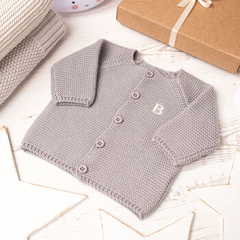 Luxury Hound Bobble Hat And Cardigan Baby Gift Box, 2 of 10