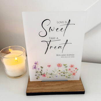 Floral Personalised Love Is Sweet Sign Opaque, 2 of 5