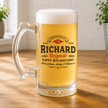 Personalised Happy Birthday Beer Glass, 2 of 2