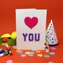 'Love You' Card Compatible With Lego, thumbnail 1 of 2