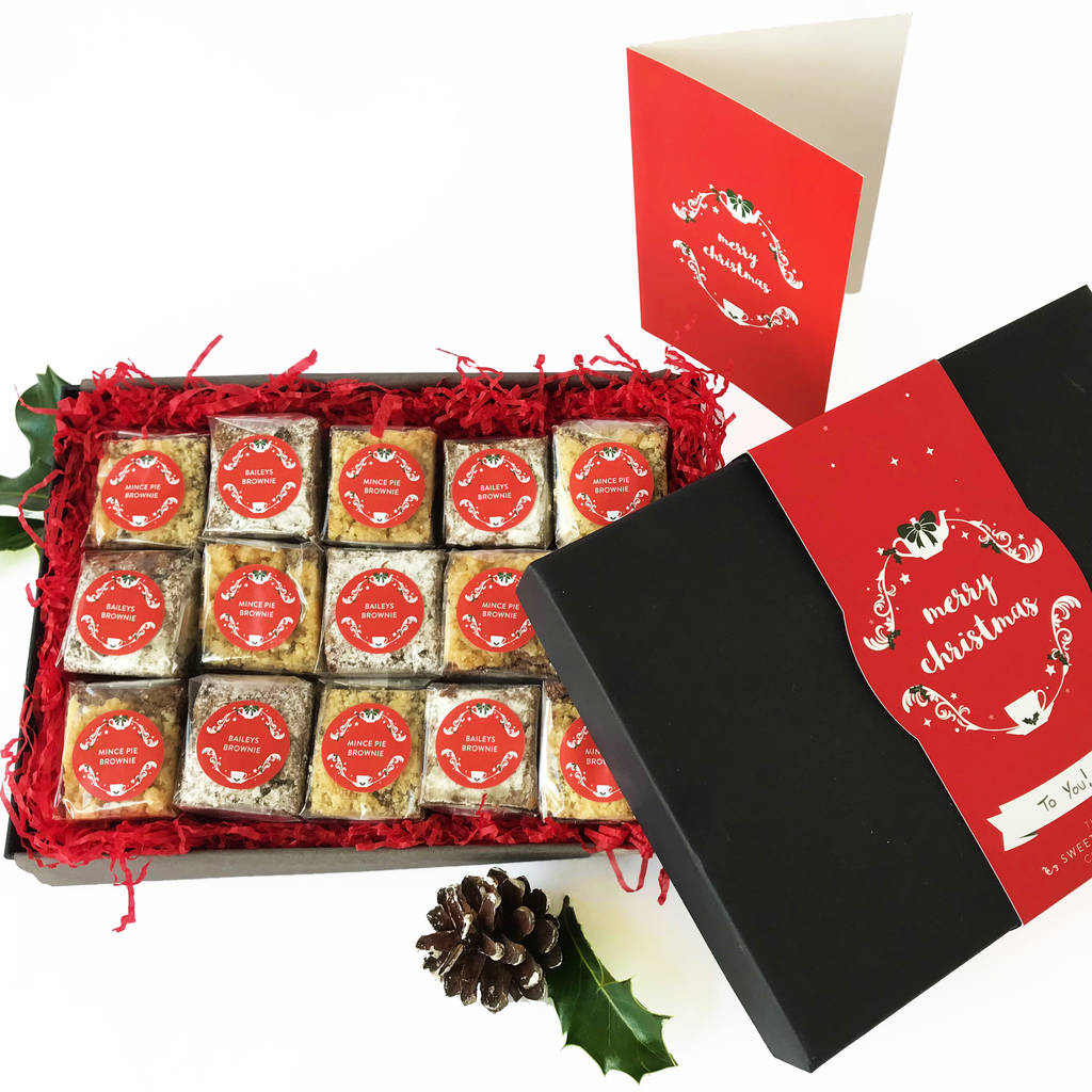 Indulgent Christmas Brownie Gift Box By The Sweet Reason Company