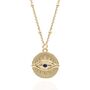 Halina Evil Eye Coin Necklace | 18 K Gold Plated, thumbnail 3 of 8