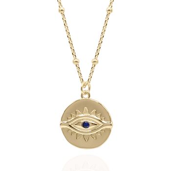 Halina Evil Eye Coin Necklace | 18 K Gold Plated, 3 of 8