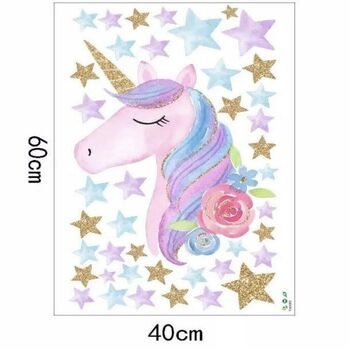 Unicorn And Stars Kid’s Room Decal Wall Stickers, 5 of 5
