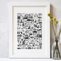 Cornwall Illustrated Black And White Print, thumbnail 1 of 9