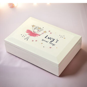 Personalised Princess Ballerina Wooden Jewellery Box, 2 of 6