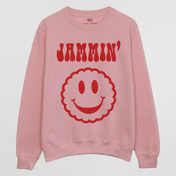 Jammin’ Women's Sweatshirt With Happy Face Biscuit, 2 of 3