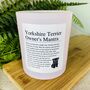 Fun Personalised Yorkshire Terrier Dog Owner's Candle, thumbnail 3 of 11