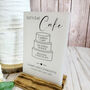 Classic Personalised Wedding Cake Sign Opaque Acrylic, thumbnail 2 of 6