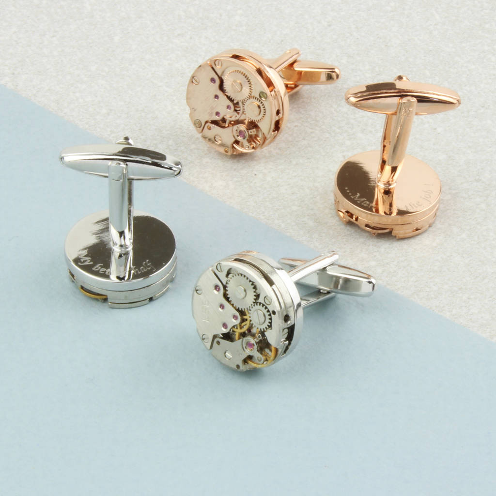 Personalised Vintage Watch Movement Cufflinks By Charlie Boots