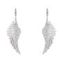 Angel Wing Silver Plated Drop Earring White, thumbnail 2 of 8