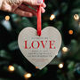 'Love Across The Miles' Personalised Heart Decoration, thumbnail 4 of 5