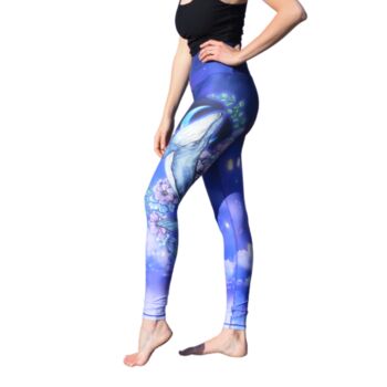 Whale Yoga Leggings Hand Drawn Design Activewear, 2 of 6
