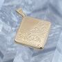 Handmade Square 9ct Gold Locket With Hand Engraving, thumbnail 3 of 9