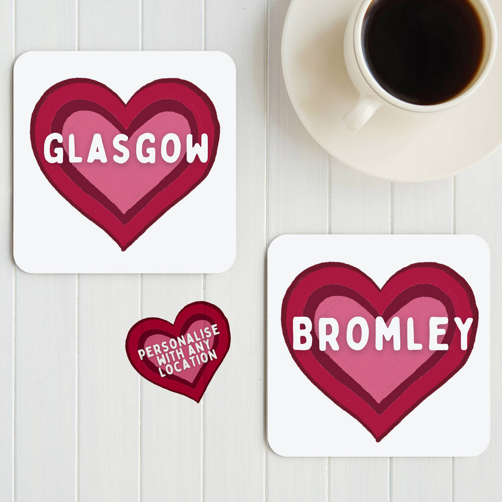 Personalised Home Is Where The Heart Is Coaster