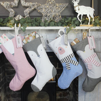 Personalised Pink Deer Christmas Stocking And Sack, 4 of 4