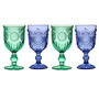 Set Of Four Embossed Mandala Wine Goblets, thumbnail 2 of 6