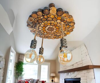 Live Edge Wood Chandelier, 7 of 7
