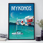 Mykonos Travel Poster Art Print, thumbnail 2 of 4