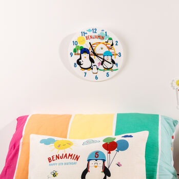 Personalised Penguin Friends Playground Clock, 3 of 5