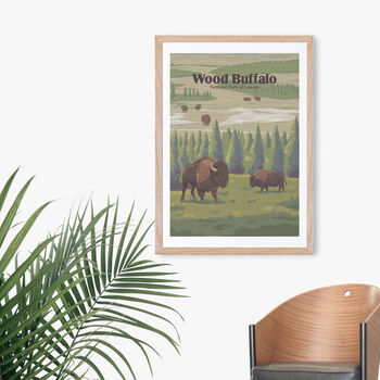 Wood Buffalo National Park Canada Travel Poster Print, 4 of 8