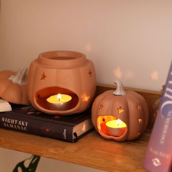 Ceramic Pumpkin Starry Tealight Holder, 3 of 3