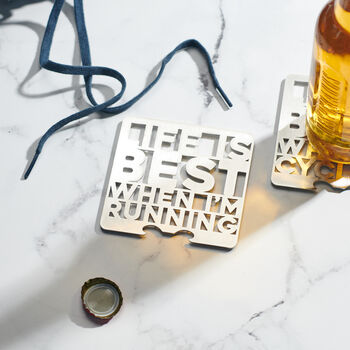 Running Stainless Steel Coaster With Bottle Opener, 5 of 10