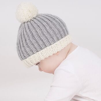 Pom Pom Hat Baby Easy Knitting Kit, 3 of 8