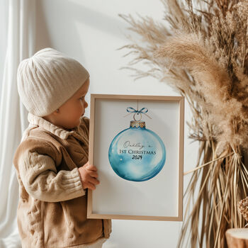 Personalised Bauble 1st Christmas Print For Baby, 2 of 3