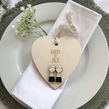 Personalised Groom And Groom Wedding Heart, 2 of 4