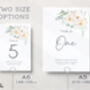 Wedding Table Numbers Pastel Green And White Floral, thumbnail 2 of 4