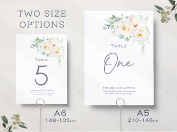 Wedding Table Numbers Pastel Green And White Floral, 2 of 4