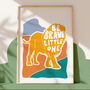 'Be Brave Little One' Kids Positive Lion Nursery Print, thumbnail 1 of 4