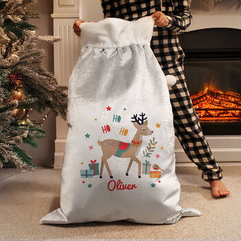 Personalised Reindeer Christmas Sack And Or Stocking, 2 of 4