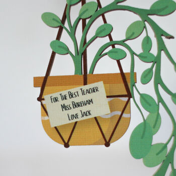 Personalised Wooden Card, Hanging Plant, 3 of 5