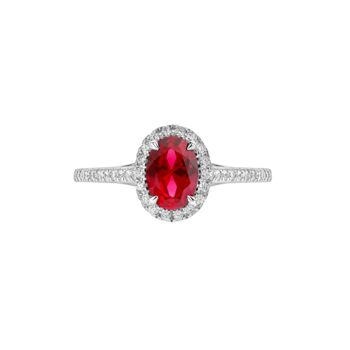 Rosalind Created Ruby And Lab Grown Diamond Ring, 9 of 12