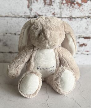 Personalised Light Brown Plush Bunny Rabbit, 2 of 3