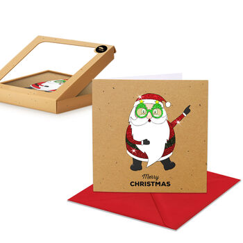 Christmas Glitter Groovy Santa, Box Of 10 Cards, 2 of 2