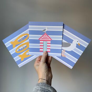 Coastal Set Of Six Mixed Design Cards, 4 of 10