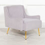 Grey Velvet Sofa Chair, thumbnail 1 of 5
