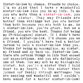 Sister In Law Quotes Gift Print, 3 of 7