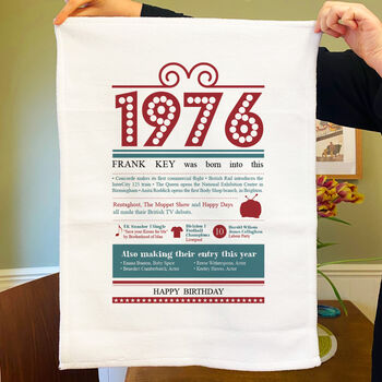 Personalised 50th Birthday Gift Microfibre Tea Towel, 3 of 9