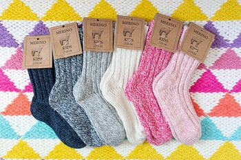 Kids Merino Socks, Natural Merino Wool, 11 of 11