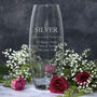 Personalised Glass Bullet Vase – 25th Silver Anniversary Gift, thumbnail 1 of 3