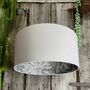 Charcoal Vintage Rainforest Lampshades In Cloud Grey, thumbnail 1 of 6