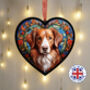 Nova Scotia Duck Tolling Retriever Stained Glass Effect Heart Suncatcher, thumbnail 1 of 5