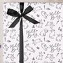 Three Sheets Of White And Black 'Hello Baby' Wrapping Paper, thumbnail 1 of 2