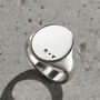 Men’s Chunky Oval Initial Signet Ring, thumbnail 2 of 4