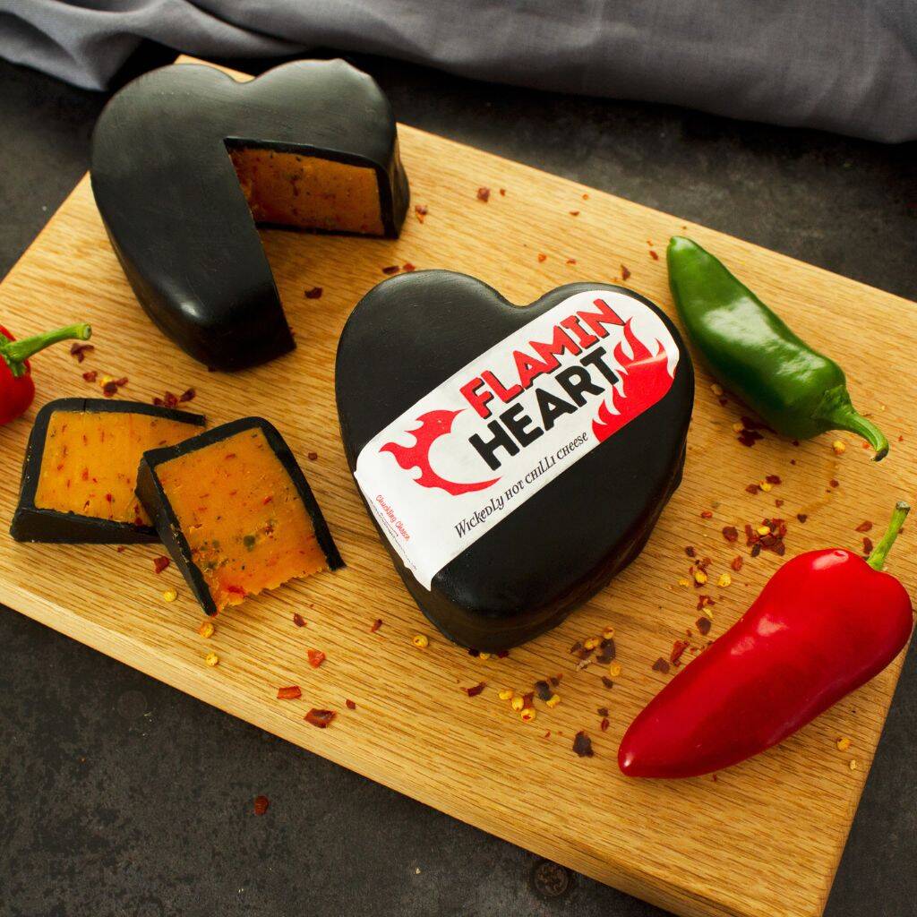Flamin Heart Spicy Cheddar Cheese Truckle 200g, 1 of 2